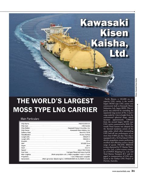 Great Ships 2018 World’s Largest Moss Type Lng Carrier