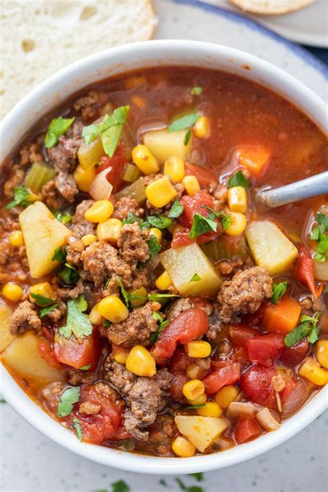 Easy Hamburger Soup Recipe Ground Beef And Vegetable Soup