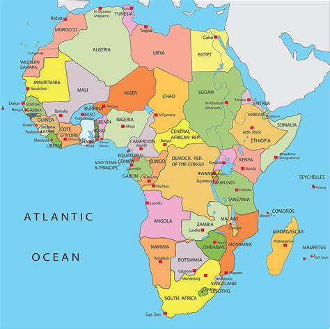 Africa Political Map With Capitals