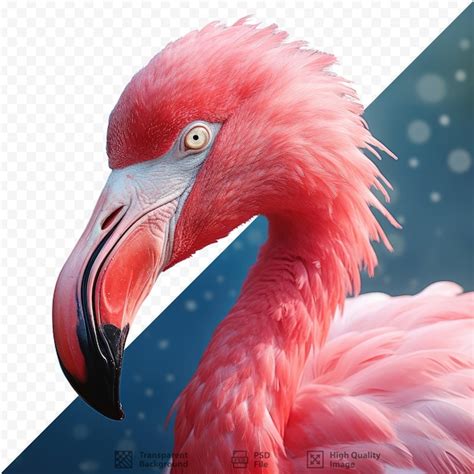 Premium Psd Flamingo Face Up Close
