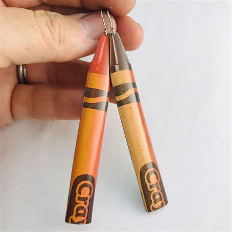 Crayola Crayons Zero Waste Tin Earrings Adaptive Reuse Jewelry