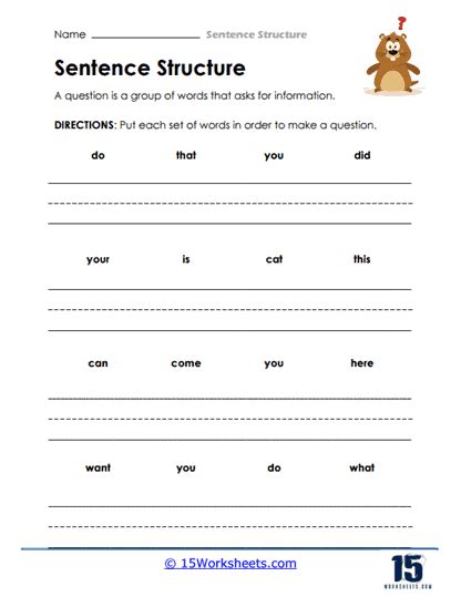 Sentence Types Worksheets 15 Worksheets Library