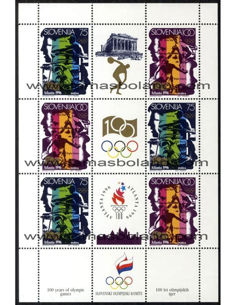 SELLOS ESLOVENIA 1996 CENTENARIO DE LOS JUEGOS OLIMPICOS MODERNOS EN