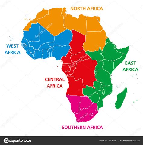 Mapa Politico De Las Regiones De Africa Ilustracion Del Vector Images