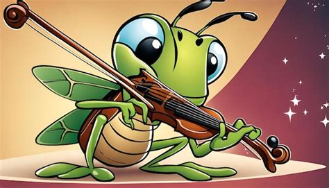 A Cartoon Grasshopper Playing A Violin Premium Ai Generated Image