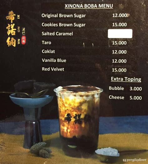 Selalu Diperbarui Menu Xi No Na Boba Grogol