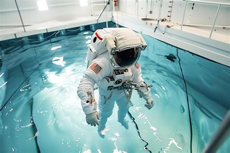 Instalação De Treinamento De Gravidade Zero Astronautas Em Uma Piscina