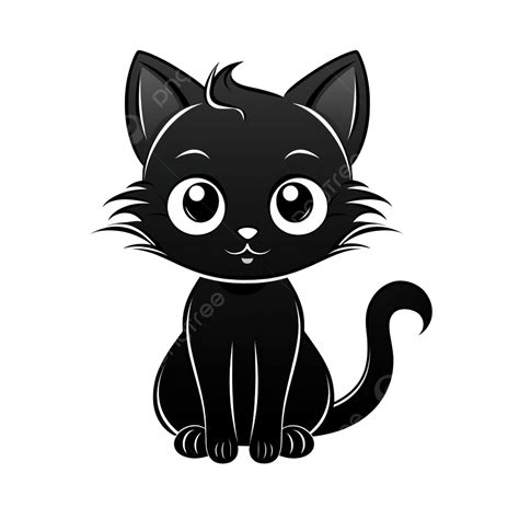 Dibujo De Gato Negro De Doodle De Dibujos Animados Png Silueta De Gatito Simple Y Linda