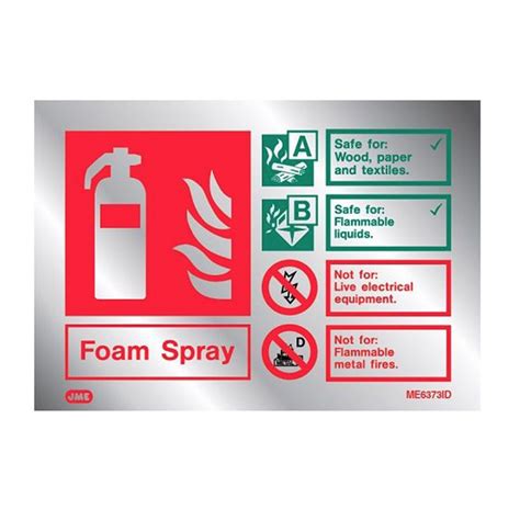 Foam Extinguisher Id Sign Metal Effect London City Fire