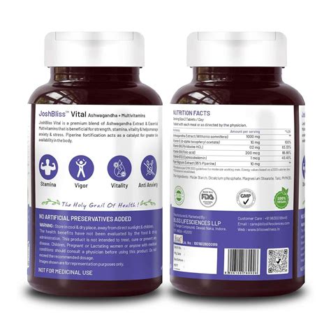 Buy Bliss Welness Ashwagandha Multivitamins Strength Vitality Stress