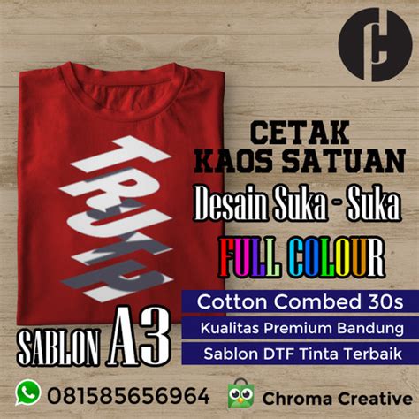 Jual Paket Cetak Baju Satuan Desain Costume Full Colour Sablon A3