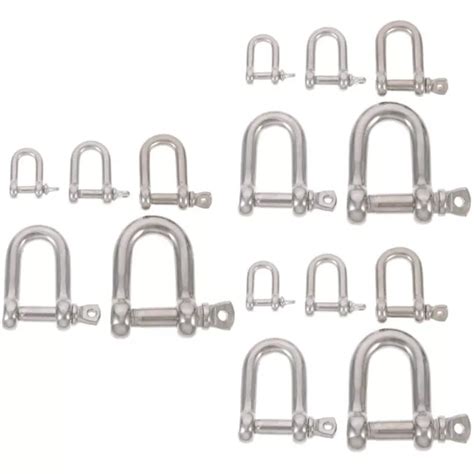 15 Pcs U Shaped Boat Buckle Stainless Steel Shackles Anillos £3729