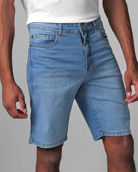 Riachuelo Bermuda Jeans Masculina Reta Denim Claro Pool By Riachuelo