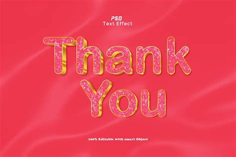 Premium Psd Thank You 3d Editable Text Effect Stylepsd