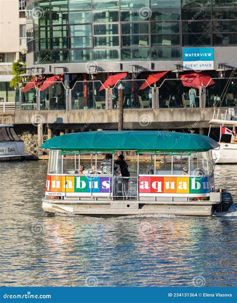 An Aquabus Ferry Approaches Granville Island. the Popular Water Taxi