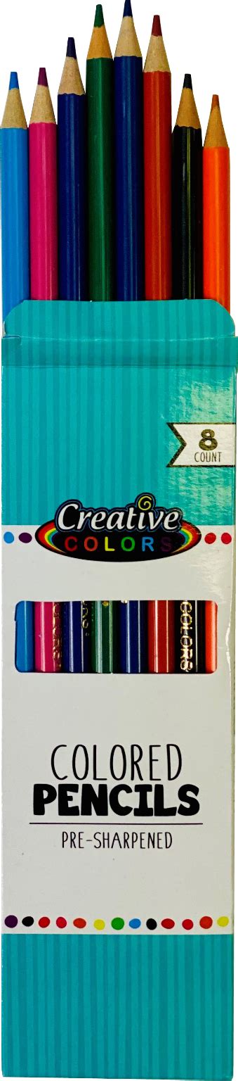 Wholesale Colored Pencils Sharpened 8 Pack Bulk Colored Pencils