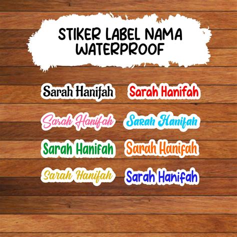 Jual Stiker Nama Waterproof Stikel Label Custom Nama Untuk Barang