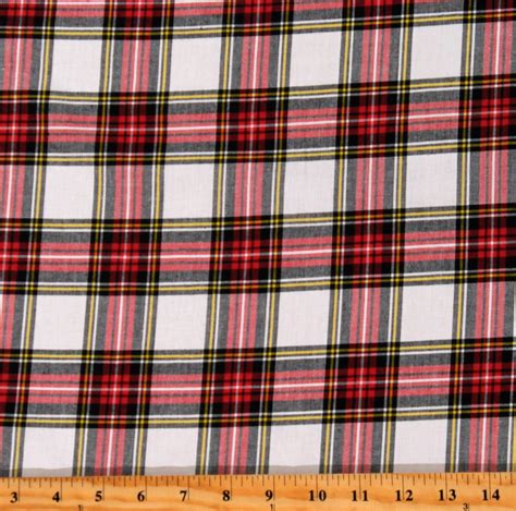 Homespun Classic Plaids Outland Tartans Red And White Plaid