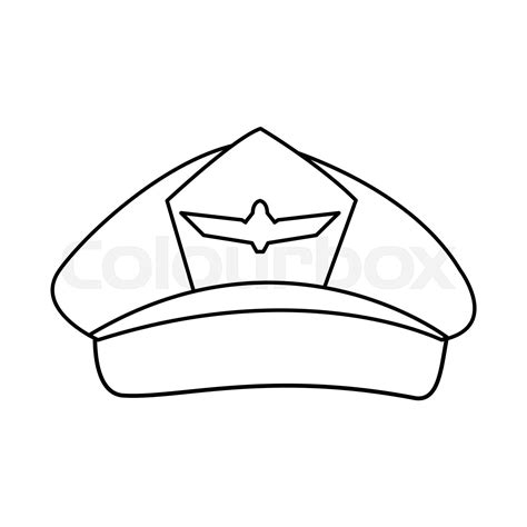 Airline Pilots Hat Aviator Cap With Insignia Stock Vector Colourbox