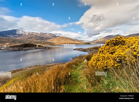 Panoramic View Over The Loch Lochy In The Scottish Highlands Stock