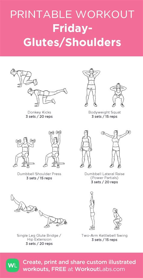 Friday Glutes Shoulders Printable Workouts Workout Labs Workout