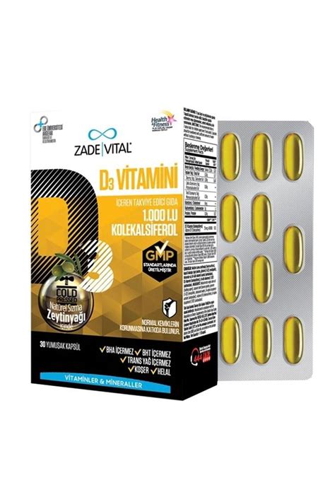 Zade Vital Vitamin D3 30 Yumuşak Kapsül Fiyatı Yorumları Trendyol