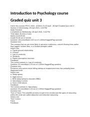 Graded Quiz Unit Docx Introduction To Psychology Course Graded Quiz