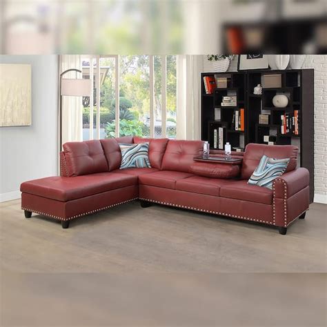 Modern Red Leather Sectional Sofa | Cabinets Matttroy