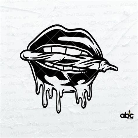 Dripping Lips With Joint Svg File Smoking Joint Svg Lips Etsy Australia