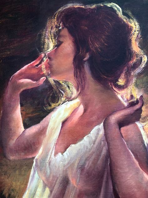 Rosendo Gonzalez Carbonell Suggestive Nude Of A Woman Oil On Canvas Painting For Sale At 1stDibs