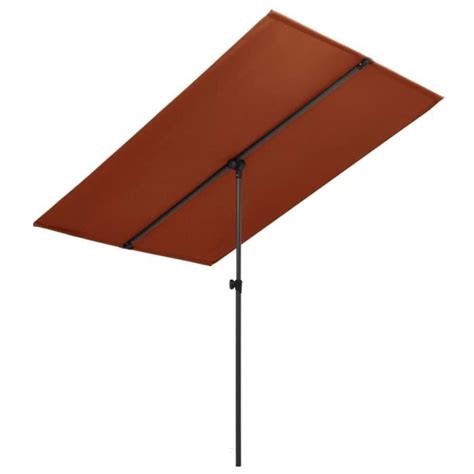 Dioche Parasol D Ext Rieur Avec M T En Aluminium X Cm Terre Cuite