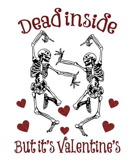 Valentine Dancing Skeletons Funny Valentines Day Digital Art By