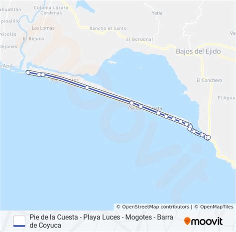 Ruta Pie De La Cuesta Barra De Coyuca Horarios Paradas Y Mapas