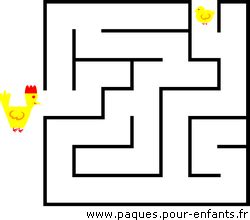 Jeux de Pâques Labyrinthes à imprimer gratuits Jeu facile ou