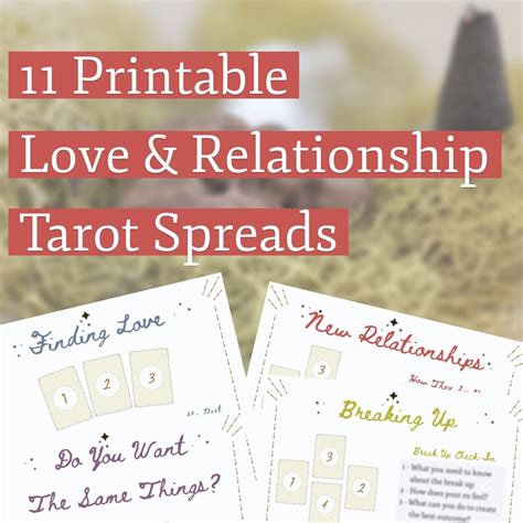 Printable Tarot Spreads For Love And Relationships Love Etsy