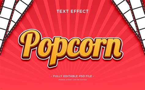 Premium Psd Popcorn Text Effect