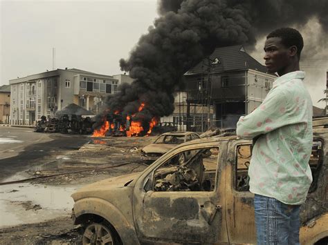 Nigeria Explosion Dozens Feared Dead After Leaking Oil Tanker Blows Up The Independent The