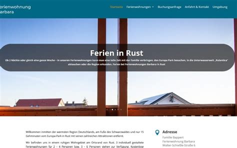 Neuer Internetauftritt F R Ferienwohnung Barbara In Rust T Ller