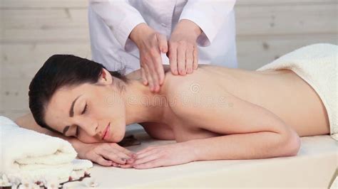 The Beautiful Girl Lying In Spa Massage Therapist Stock Footage Video Of Back Pamper 90338124