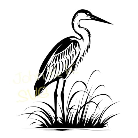 Heron Svg Elegant Heron Svg Heron Clipart Heron Svg For Fleece Shirt Mug Sticker Cutfile