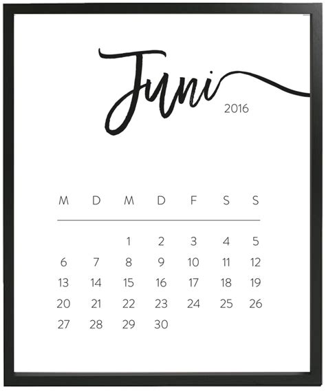 Juni Kalender Lilaliv