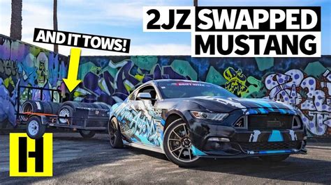 Crazy Ford Mustang Drift Car With 2JZ Swap Tows Its Own Race Tires