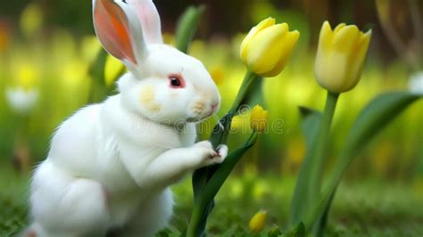 Rabbit And Tulip Stock Video Video Of Horticulture