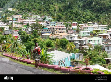 Hillside Village On Road South Dominica Lesser Antilles Caribbean