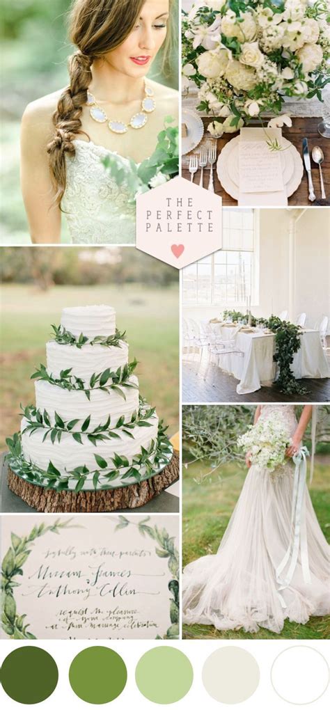 Green Wedding Inspiration Romantic Ethereal And Timeless Wedding Colors Green Wedding