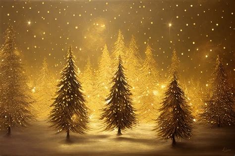 Free Gold Christmas Tree Background