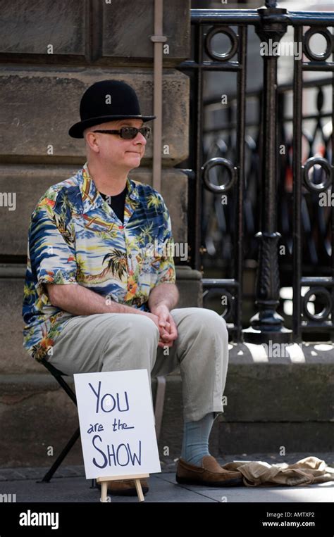 Actor Pretending To Be Blind Stock Photo Alamy