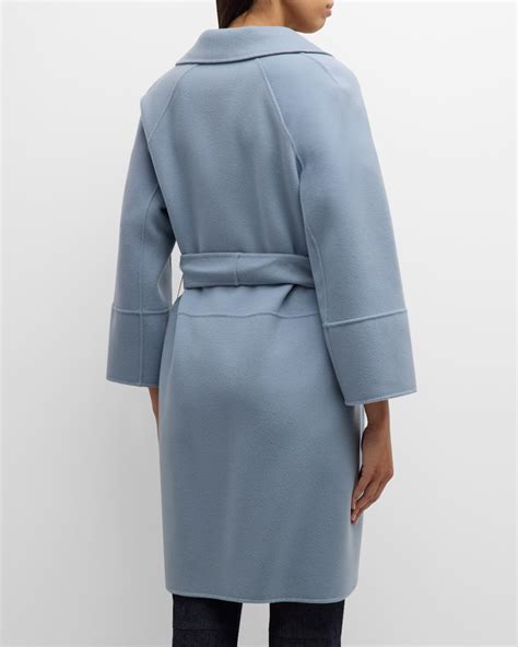 Max Mara Arona Belted Wool Wrap Coat Neiman Marcus