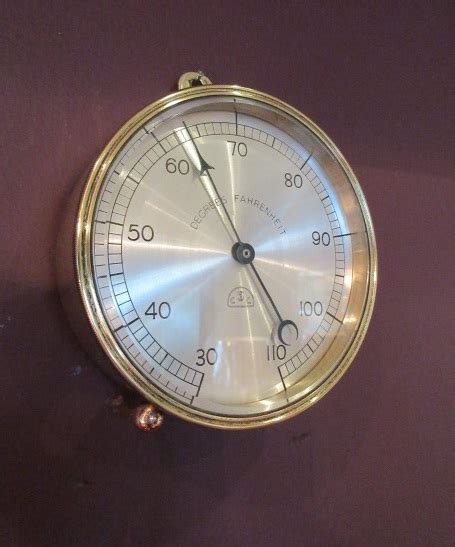 Top Quality Victorian Brass Desk Top Thermometer Sturmans Antiques