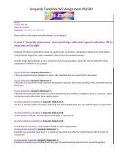 PSY302 WEEK 2 ASSIGNEMENT Docx Jeopardy Template W2 Assignment PSY302